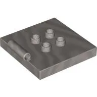 Duplo Plate 4 x 4 with 4 Center Studs and Hinge / Pearl Light Gray