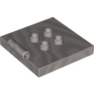 Lego Duplo Plate 4 x 4 with 4 Center Studs and Hinge / Pearl Light Gray