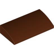 Lego Brick Curved 2 x 4 x 2/3 No Studs, with Bottom Tubes / Reddish Brown