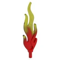 Wave / Flame Rounded Large with Marbled Trans-Yellow Pattern / Trans-Red