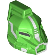 Minifig Head Special, Robot, Galaxy Squad with Crest and White Print / Bright Green