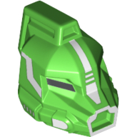 Lego Minifig Head Special, Robot, Galaxy Squad with Crest and White Print / Bright Green