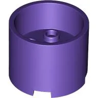 Brick Round 3 x 3 x 2 Recessed Center with 2 x 2 Studs and Axle Hole / Dark Purple