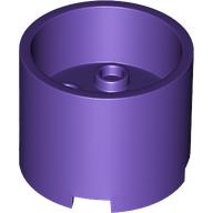 Lego Brick Round 3 x 3 x 2 Recessed Center with 2 x 2 Studs and Axle Hole / Dark Purple