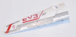 Technic, Panel Fairing # 6 Long Smooth, Side B with Red 'EV3' and Light Bluish Gray and Red Stripes Pattern (Sticker) - Set 31313