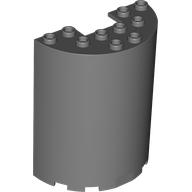 Lego Cylinder Half 3 x 6 x 6 with 1 x 2 Cutout / Dark Bluish Gray