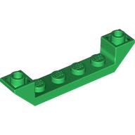 Lego Brick Sloped Inverted 45° 6 x 1 Double with 1 x 4 Recessed / Green