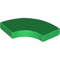 Tile 2 x 2 Curved, Macaroni / Green