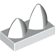Lego Tile Special 1 x 2 with Two Vertical Teeth / Tooth
