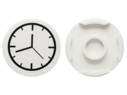 Tile, Round 2 x 2 with Bottom Stud Holder with Clock Pattern