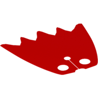 Lego Neckwear Cape, Scalloped 5 Points with Black Back [Traditional Starched Fabric] / Red