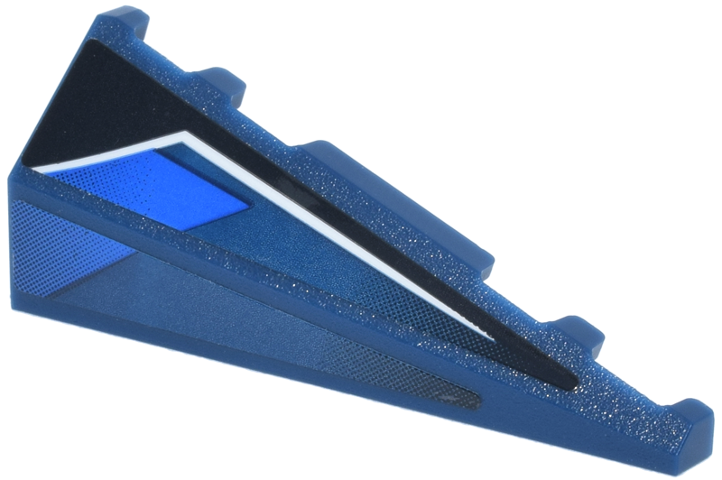 Lego Wedge 5 x 2 Left with Black and Blue Panels and White Stripe Pattern (Stickers) - Set 77249