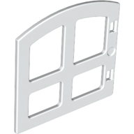 Lego Duplo Door / Window 1 x 4 x 2 Pane with Curved Top / White