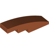Lego Brick Curved 4 x 1 No Studs [Stud Holder with Symmetric Ridges] / Dark Orange