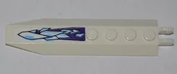 Hinge Plate 1 x 8 with Angled Side Extensions with Medium Blue and White Ice Crystals on Dark Purple Background Pattern (Sticker) - Set 9445