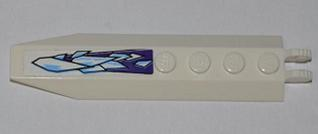 Lego Hinge Plate 1 x 8 with Angled Side Extensions with Medium Blue and White Ice Crystals on Dark Purple Background Pattern (Sticker) - Set 9445