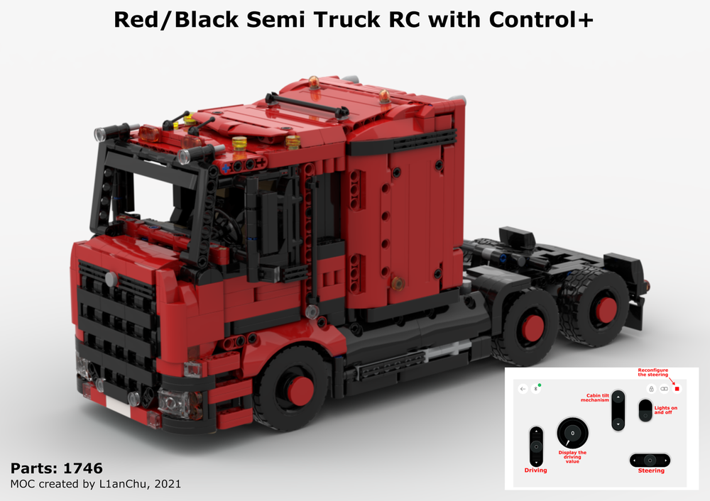 Lego Control+ Remote Controlled Semi Truck Red/Black (Powered Up)