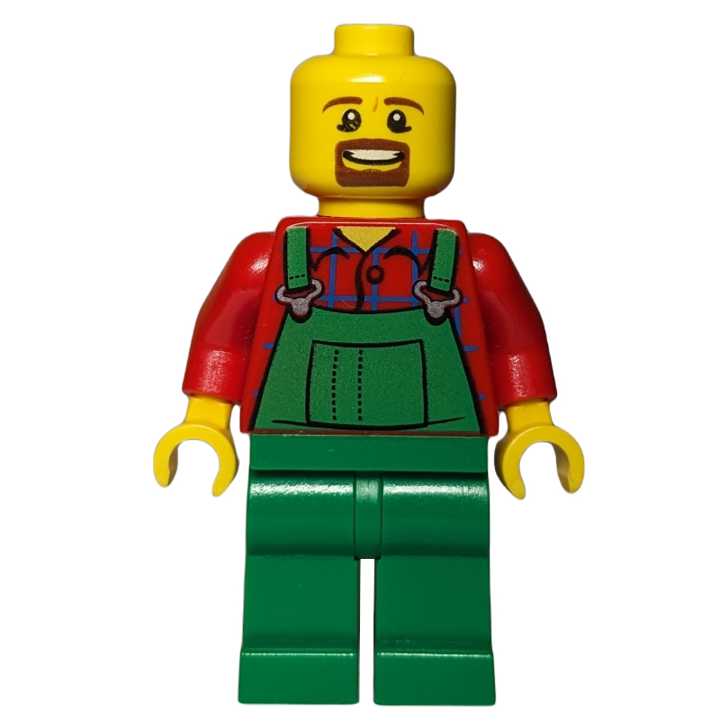 Lego Red Torso, Green Overall