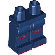 Lego Hips and Dark Blue Legs with Dark Red Toes, V-Shaped Knees, Blue Dots print / Dark Blue