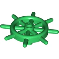 Boat / Ship Wheel / Helm with Slotted Pin / Green
