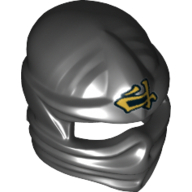 Lego Wrap with Forehead Ridge and Gold Asian Character Print (Cole) / Black