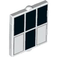 Lego Glass for Window 1 x 2 x 2 with 4 Black and 2 White Rectangles Tardis print / White