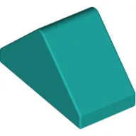 Brick Sloped 45° 2 x 1 Double with Inside Stud Holder / Dark Turquoise