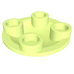 Plate Round 2 x 2 with Rounded Bottom [Boat Stud] / Yellowish Green
