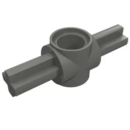 Technic Pin Connector Hub with 2 Axles / Dark Bluish Gray