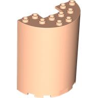 Lego Cylinder Half 3 x 6 x 6 with 1 x 2 Cutout / Light Nougat