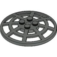 Lego Dish 6 x 6 Inverted, Radar / Webbed [Anti-studs at 90°] / Dark Gray