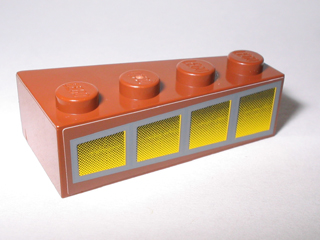 Lego Wedge 4 x 2 Left with 4 Yellow Windows Pattern (Sticker) - Set 10144