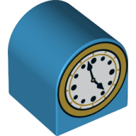 Lego Duplo Brick 2 x 2 x 2 Curved Top with Clock, Hands at 4:57 Print