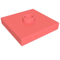 Plate Special 2 x 2 with Groove and Center Stud (Jumper) / Coral