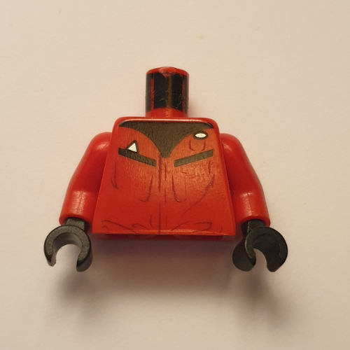 Lego Torso Jacket with 2 Pockets and Black Collar Print (T-16 Skyhopper Pilot), Red Arms, Black Hands / Red