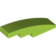 Lego Brick Curved 4 x 1 No Studs [Stud Holder with Symmetric Ridges] / Lime