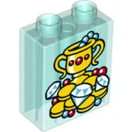 Duplo Brick 1 x 2 x 2 with Goblet, Jewelry and Coins Print