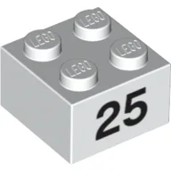Brick 2 x 2 with Black "25" Print