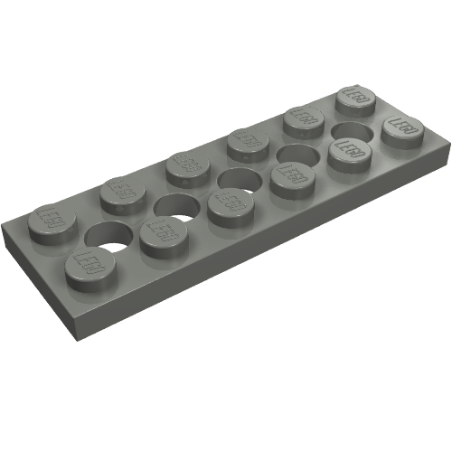 Lego Technic Plate 2 x 6 [5 Holes] / Dark Bluish Gray