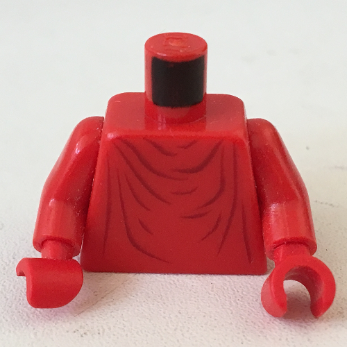 Lego Torso Robe with Dark Red Crease Lines Print (Royal Guard), Red Arms and Hands / Red