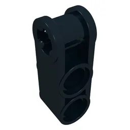 Technic Axle and Pin Connector Perpendicular 3L with 2 Pin Holes / Black