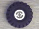 Wheel with Split Axle Hole with Black Tire 17 x 43 (3482 / 3634) / White