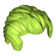 Lego Hair Short Swept Back with Sideburns and Widow's Peak / Lime