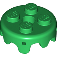 Lego Plate Special Round 2 x 2 with Melting Drops/Icing on Sides / Green