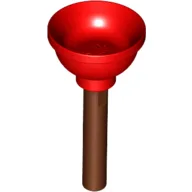 Equipment Plunger [Soft Plastic] with Reddish Brown Handle / Red