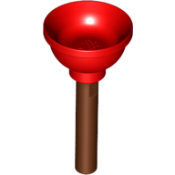 Lego Equipment Plunger [Soft Plastic] with Reddish Brown Handle / Red