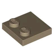 Plate Special 2 x 2 with Only 2 studs / Dark Tan