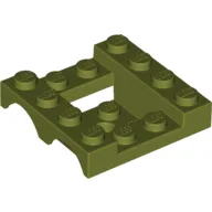 Vehicle Base 4 x 4 x 1 1/3 with Wheel Arches, 2 x 2 Recessed Center and Hole / Olive Green