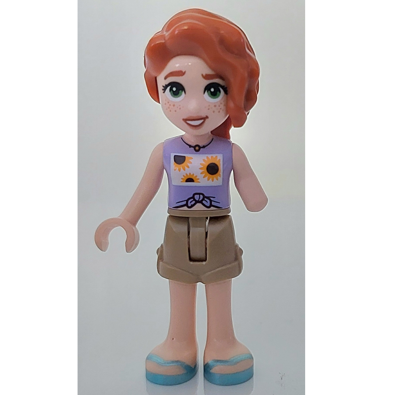Lego Autumn, Lavender Top, Dark Tan Shorts