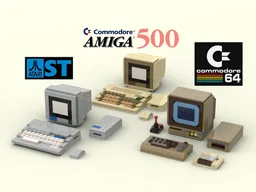 Mega-Set: Commodore C64 Set, Atari 520ST Set und Commodore Amiga 500 Set in micro-scale